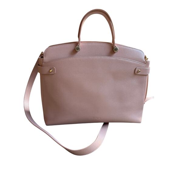 Furla Agata Medium Saffiano Leather Satchel with Strap Light Pink - Picture 2 of 16